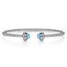 14K White Gold BT - Swiss Blue Topaz Bangle - 0.2 ct
