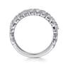 Fancy Wedding Ring in 14k White Gold with Baguette Natural Diamond at Gabriel & Co.