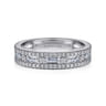 Fancy Wedding Ring in 14k White Gold with Baguette Natural Diamond at Gabriel & Co.