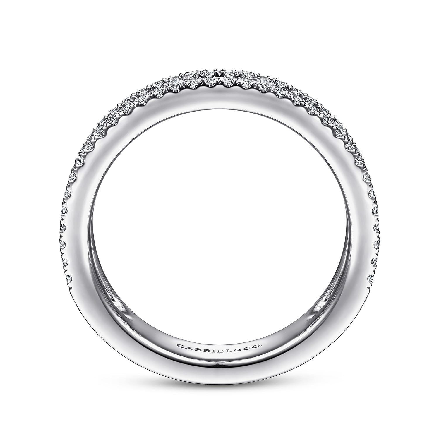 14K White Gold Baguette and Round Diamond Anniversary Band