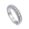 Fancy Wedding Ring in 14k White Gold with Baguette Natural Diamond at Gabriel & Co.