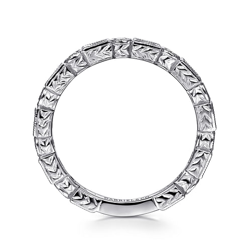14K White Gold Baguette and Round Diamond Ring - 0.5 ct - Shot 2