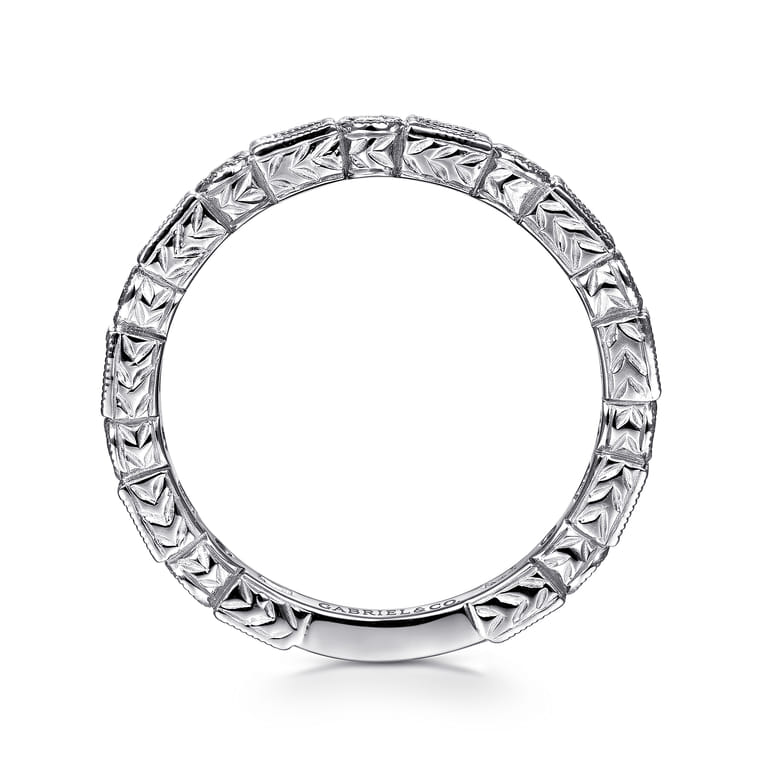 14K White Gold Baguette and Round Diamond Ring - 0.5 ct - Shot 2