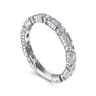 14K White Gold Baguette and Round Diamond Ring - 0.5 ct