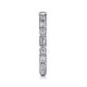 14K White Gold Baguette and Round Diamond Ring - 0.5 ct