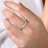 14K White Gold Baguette and Round Diamond Ring - 0.5 ct