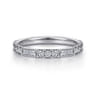 14K White Gold Baguette and Round Diamond Stackable Ring - 0.6 ct