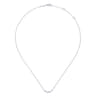 14K White Gold Baguette and Round Diamond Zig Zag Necklace - 0.2 ct