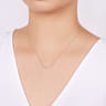 14K White Gold Baguette and Round Diamond Zig Zag Necklace - 0.2 ct