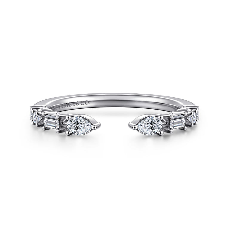 Open Ring Wedding Ring in 14k White Gold with  Natural Diamond at Gabriel & Co. - Shot 1