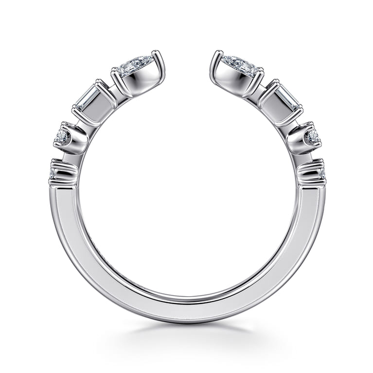Open Ring Wedding Ring in 14k White Gold with  Natural Diamond at Gabriel & Co. - Shot 2