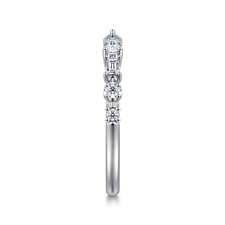 Open Ring Wedding Ring in 14k White Gold with  Natural Diamond at Gabriel & Co. - Shot 4