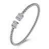 14K White Gold Baguette and Round Rectangular Bujukan Bangle - 0.85 ct