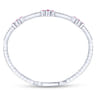 14K White Gold Bangle with Diamond and Ruby Quatrefoil Stations - 0.4 ct