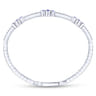 14K White Gold Bangle with Diamond and Sapphire Quatrefoil Stations - 0.5 ct