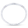 14K White Gold Bangle with Quatrefoil Diamond Stations - 1.1 ct
