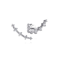 14K White Gold Bar Diamond Stud Earrings