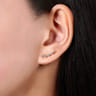 14K White Gold Bar Diamond Stud Earrings - 0.25 ct