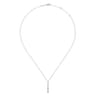 14K White Gold Bar Pendant Necklace with Diamond Stations - 0.26 ct