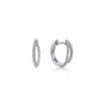 14K White Gold Beaded 15mm Diamond Huggies - 0.11 ct
