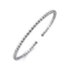 14K White Gold Beaded Cuff Bracelet