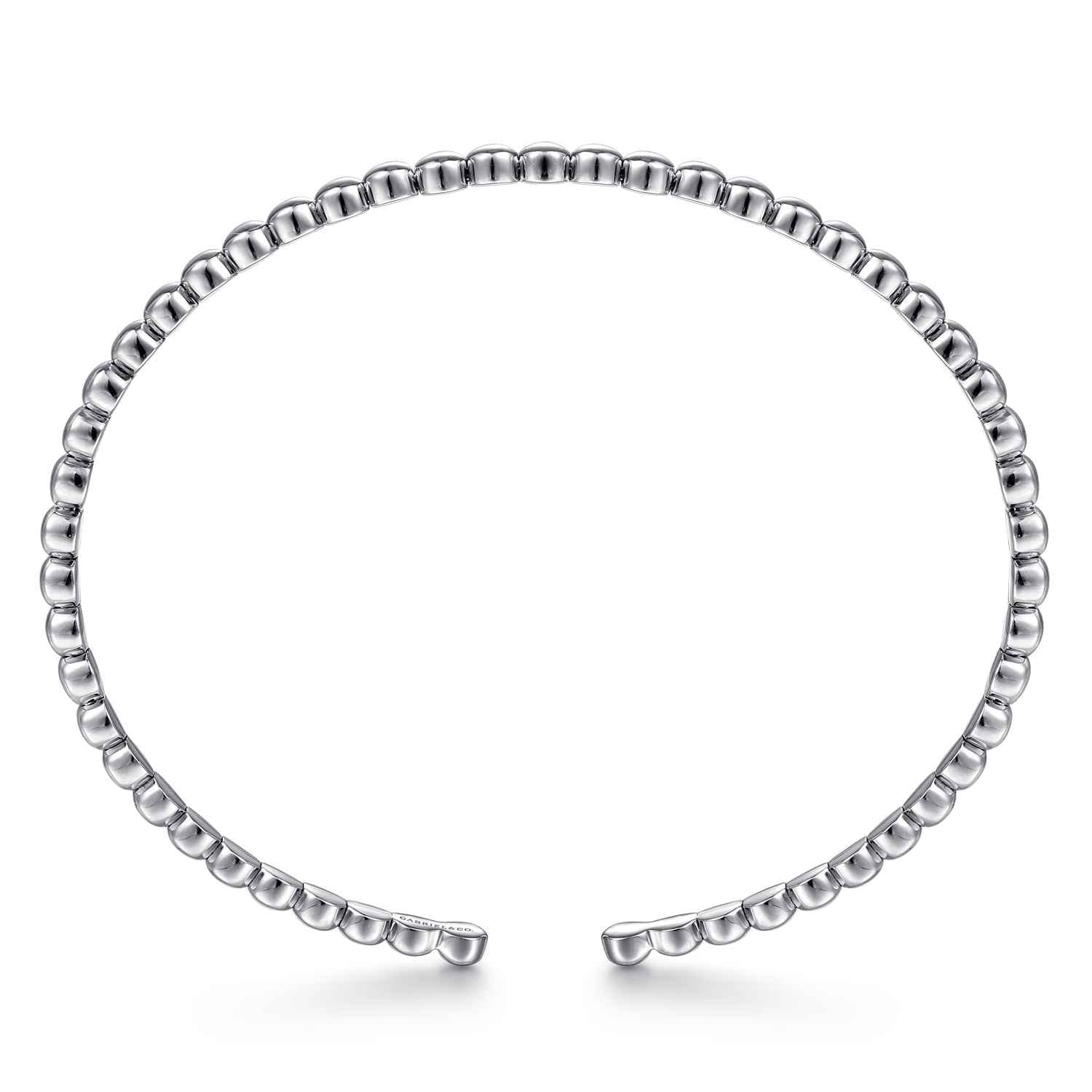 14K White Gold Beaded Cuff Bracelet - Shot 3