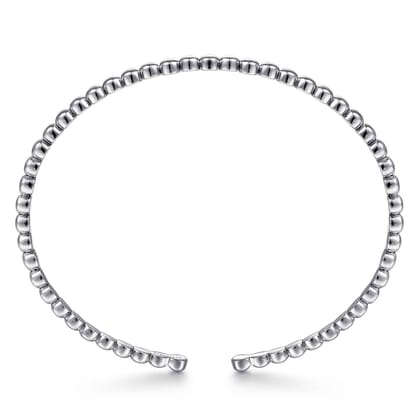 14K White Gold Beaded Cuff Bracelet