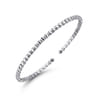 14K White Gold Beaded Cuff Bracelet