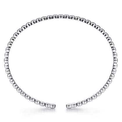 14K White Gold Beaded Cuff Bracelet