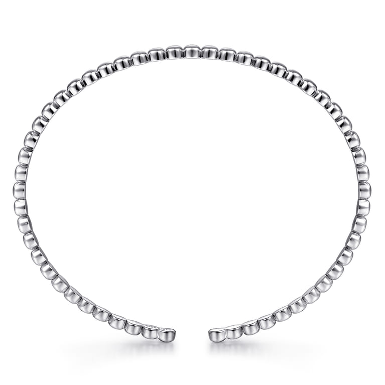 14K White Gold Beaded Cuff Bracelet - Shot 3