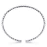 14K White Gold Beaded Cuff Bracelet