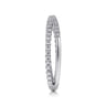 14K White Gold Beaded Pave Diamond Criss Cross Ring - 0.09 ct