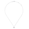 14K White Gold Beaded Round Floating Diamond Pendant Necklace - 0.05 ct