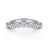 Curved Wedding Ring in 14k White Gold with Round Natural Diamond at Gabriel & Co.