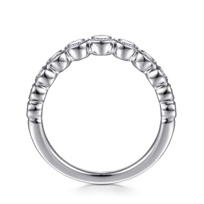 14K White Gold Bezel 11 Stone Diamond Anniversary Band