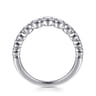 Curved Wedding Ring in 14k White Gold with Round Natural Diamond at Gabriel & Co.