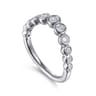 Curved Wedding Ring in 14k White Gold with Round Natural Diamond at Gabriel & Co.