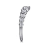 Curved Wedding Ring in 14k White Gold with Round Natural Diamond at Gabriel & Co.