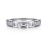 Straight Wedding Ring in 14k White Gold with Baguette Natural Diamond at Gabriel & Co.