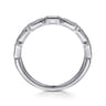 Straight Wedding Ring in 14k White Gold with Baguette Natural Diamond at Gabriel & Co.
