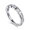 Straight Wedding Ring in 14k White Gold with Baguette Natural Diamond at Gabriel & Co.