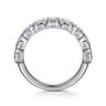 Fancy Wedding Ring in 14k White Gold with Emerald Cut Natural Diamond at Gabriel & Co.