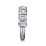 Fancy Wedding Ring in 14k White Gold with Emerald Cut Natural Diamond at Gabriel & Co.