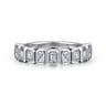 Fancy Wedding Ring in 14k White Gold with Emerald Cut Natural Diamond at Gabriel & Co.