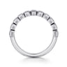 Fancy Wedding Ring in 14k White Gold with Emerald Cut Natural Diamond at Gabriel & Co.