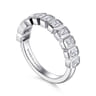 Fancy Wedding Ring in 14k White Gold with Emerald Cut Natural Diamond at Gabriel & Co.