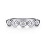 Straight Wedding Ring in 14k White Gold with Oval Natural Diamond at Gabriel & Co.