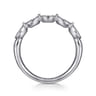 Straight Wedding Ring in 14k White Gold with Oval Natural Diamond at Gabriel & Co.