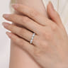 Straight Wedding Ring in 14k White Gold with Oval Natural Diamond at Gabriel & Co.