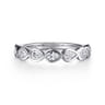Straight Wedding Ring in 14k White Gold with Pear Natural Diamond at Gabriel & Co.